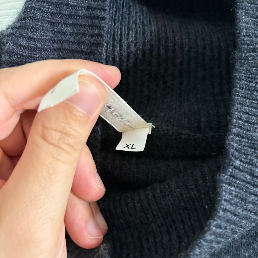 Nap Loungewear Sweater Womens XL Grey/Black Slant Turtleneck Wool - Picture 7 of 9